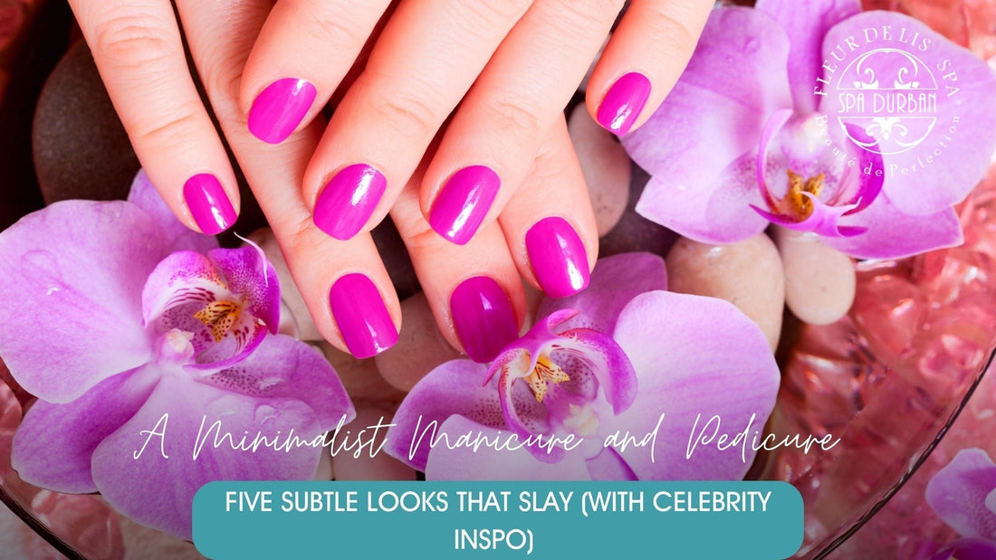 Women showing her pink nails after her pedicure and manicure