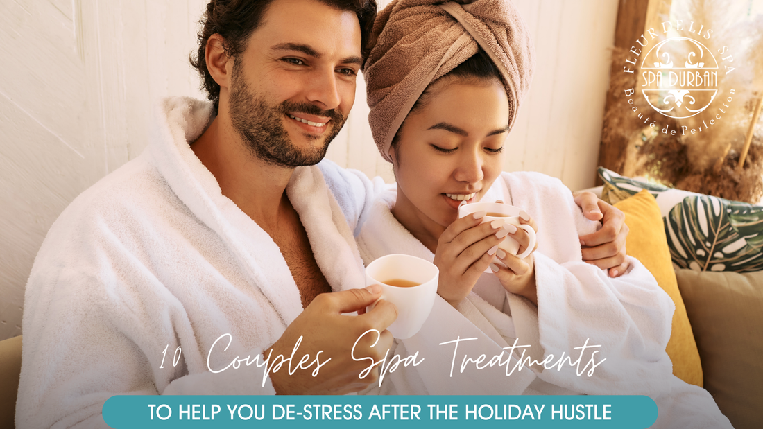 Couple enjoying a relaxing couples spa day at Spa Durban after the holiday season