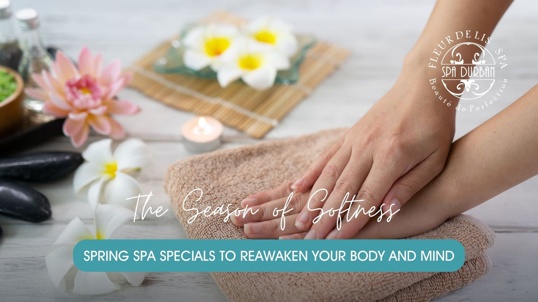 Hands receiving a relaxing treatment with flowers, hot stones, and towels at Spa Durban, showcasing spring spa specials Durban for total body renewal.    