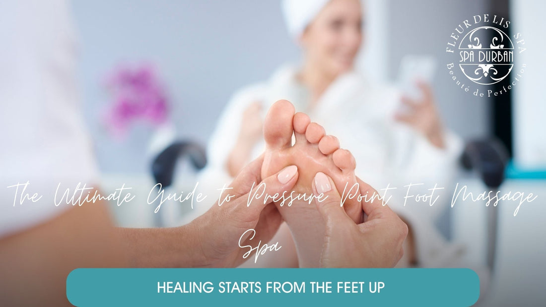 Relaxing moment at a spa near me: A woman enjoying a soothing foot massage, showcasing ultimate relaxation and pampering
