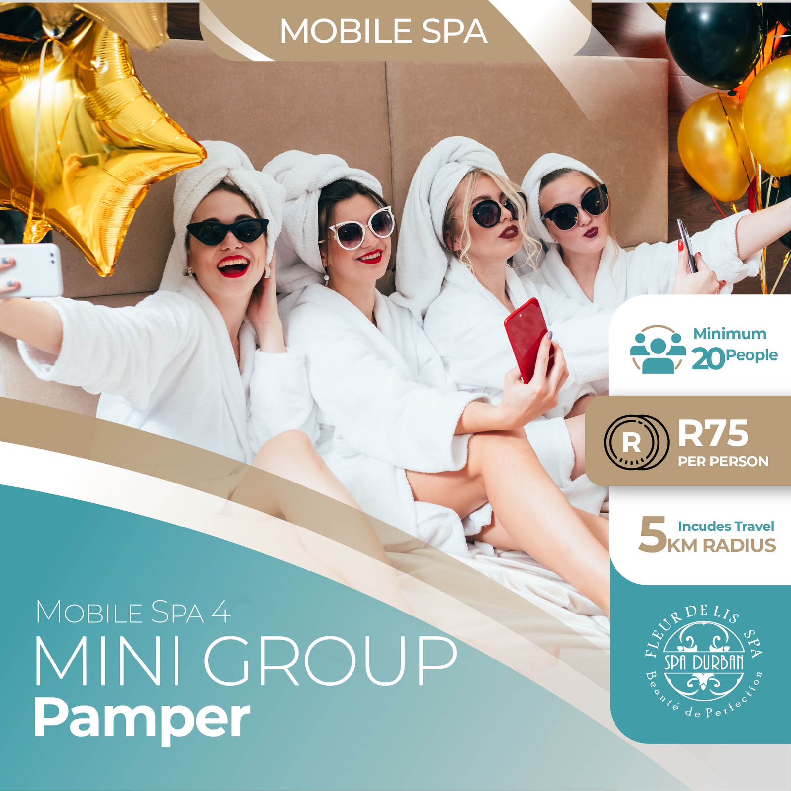 Pampering Group Mobile Spa 4 - Mini Group Pamper – SpaDurban